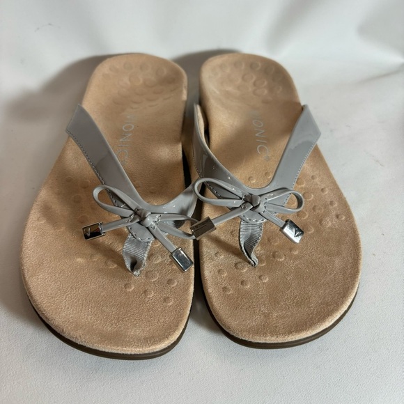 VIONIC Sz 6 Bella FlipFlip Style Slip On Orthotic Insole Non Slip Sole Bow - Picture 2 of 10